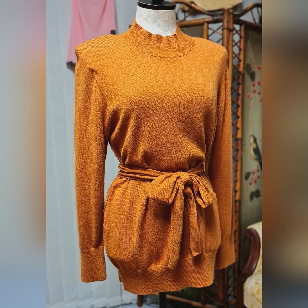 Orange Guess Sweater Tunic with Tie Waist size Medium